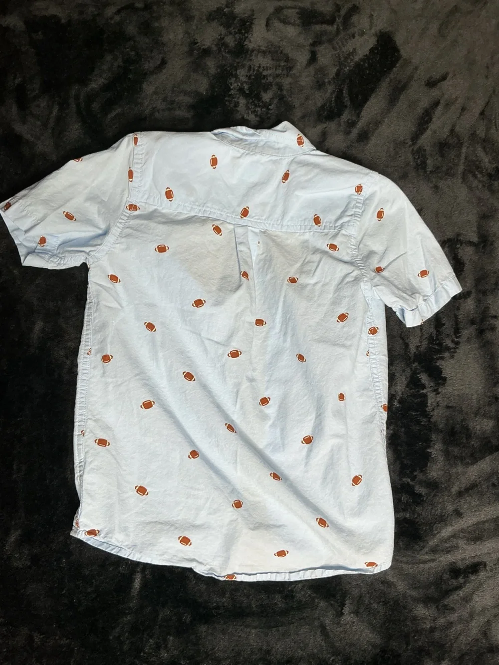 The Children's Place Light Blue Short-Sleeve Button-Down with Football Print